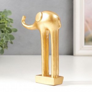 Сувенир полистоун "Золотой слон с длинными ножками" 3х9х12,5 см
