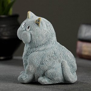 Фигура "Кот сидит" серо-голубой, 9,5х9х11 см