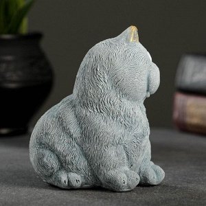 Фигура "Кот сидит" серо-голубой, 9,5х9х11 см