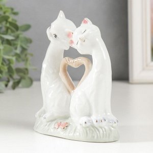 Сувенир керамика "Котики хвосты сердечком на полянке" 11,5х11х4 см