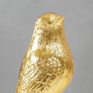Сувенир полистоун "Золотой воробышек на белой колонне" 21,5х9х9 см
