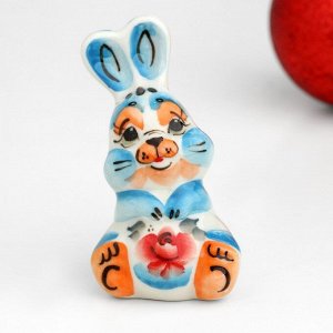 Сувенир "Кролик Федя", гжель, цветной, 9х5 см