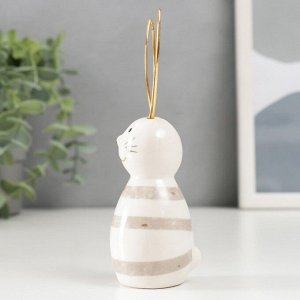 Сувенир керамика "Зайчишка в серую полоску" 3,5х3,5х11 см