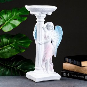 Фигура "Ангел девушка у колонны" цветной 18х21х43 см.