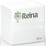 Салфетки  бумажные Reina 1сл. 15х15 100шт белые /60/ 000213