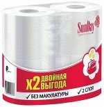 Туалетная бумага SunDay 2х сл. 4шт 16м /24/ 000343