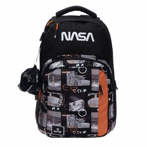Рюкзак молодёжный NASA, 46 х 30 х 18 см, эргономичная спинка, отделение для планшета, серый