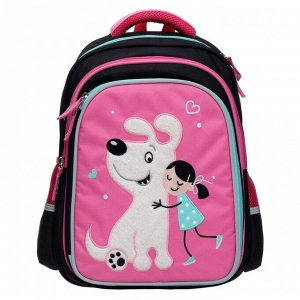 Рюкзак школьный Феникс + "Девочка с щенком", 38,5 х 29 х 13,5 см