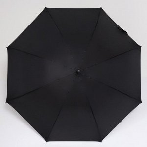 Зонт - трость полуавтоматический «Однотонный», 8 спиц, R = 58 см, цвет чёрный