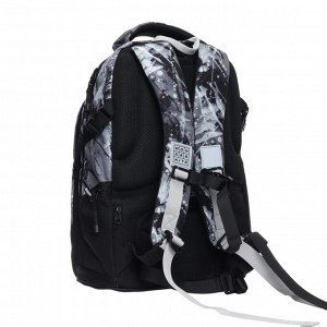 Рюкзак школьный Kite Splash, 42 х 29 х 20 см, наполнение: мешок, пенал, эргономичная спинка, чёрный/серый