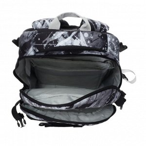 Рюкзак школьный Kite Splash, 42 х 29 х 20 см, наполнение: мешок, пенал, эргономичная спинка, чёрный/серый
