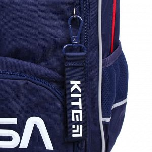 Рюкзак школьный NASA, 38 х 29 х 16 см, эргономичная спинка, синий