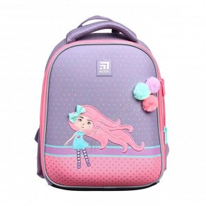 Рюкзак каркасный Kite Education Pretty Girl, 35 х 26 х 13,5 см, фиолетовый/розовый