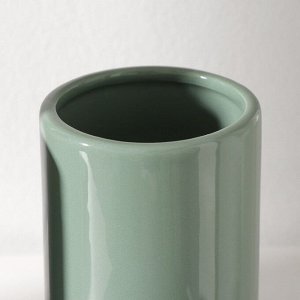 Набор для ванной SAVANNA «Джуно», 3 предмета (мыльница, дозатор для мыла, стакан), цвет зелёный