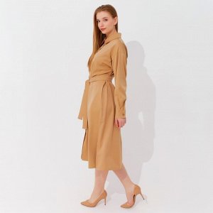 Платье женское MINAKU: Casual collection, цвет бежевый, размер 52