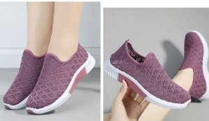 Кроссовки на мягкой подошве из дышащей сетки, фиолетовый