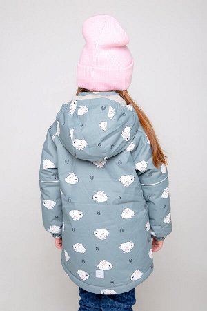 Куртка(Осень-Зима)+girls (свинцовый, маленькие кролики)