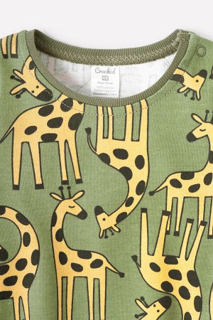 Полукомбинезон(Осень-Зима)+baby (веселые жирафы на зеленом)