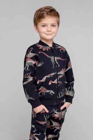 Куртка для мальчика Crockid КР 301856 черный, динозавры к344