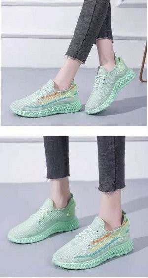 Дышащие кроссовки зеленый