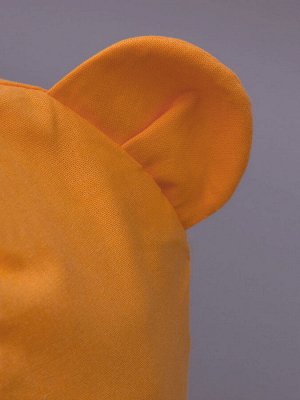 Панама детская однотонная, ушки, на завязках, ярко-оранжевый