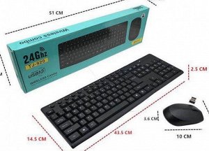 Беспроводная Клавиатура и мышь комплект TJ808 Prof Work, черный, russian version