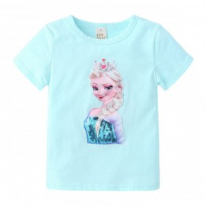 Детская футболка, принт "Холодное сердце", цвет голубой