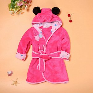 Детский халат, принт "Микки", цвет розовый/светло-розовый