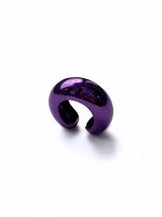 Серебряная серьга-кафф &quot;Bubble&quot;, как бублик purple