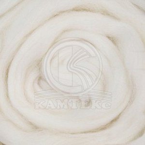 Лента для валяния КАМТЕКС, 100% полутонкая шерсть, белый, 50 гр