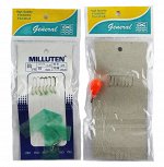 Самодур Milluten №1-3-1,5 (1.6м, 5см, 20см, 7 крючков желтые, груз капля, зеленый мобискин)