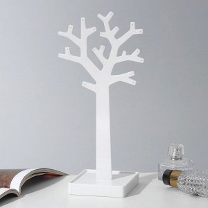 Подставка для украшений "Дерево", 9x9x29 см, цвет белый