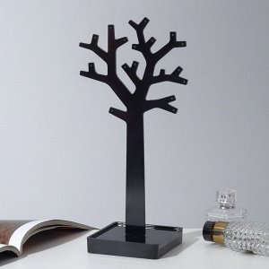 Подставка для украшений «Дерево», 9x9x29 см, цвет чёрный