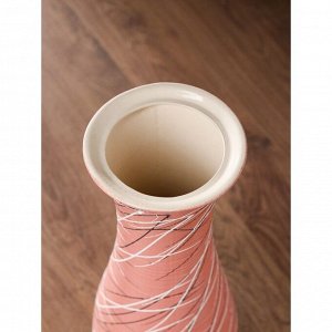 Ваза керамическая "Осень", напольная, розовая, узор, 58 см