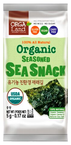 Морская капуста сушеная обжаренная (органическая) "Organic seasoned sea snack" 5 г