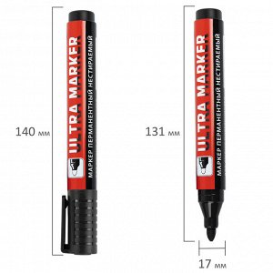 Маркеры перманентные BRAUBERG ULTRA MARKER, НАБОР 4 ЦВЕТА, круглый наконечник 3,5мм, 152208