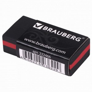 Ластик BRAUBERG "BlackJack", 40х20х11мм, черный, прямоугольный, картонный держатель, 222466