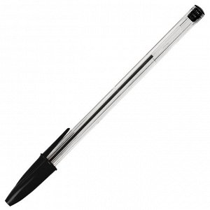 Ручка шариковая STAFF Basic BP-01, письмо 750 метров, ЧЕРНАЯ, длина корпуса 14 см, 1 мм, 143737