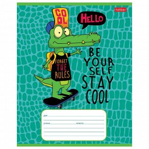 Тетрадь 12 листов, КЛЕТКА, HATBER, обложка картон, Croco Boys, 12Т5В1