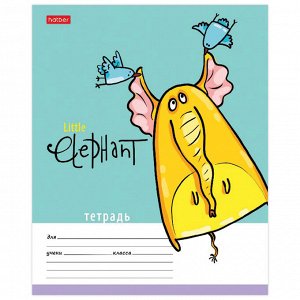 Тетрадь 12 листов, КЛЕТКА, HATBER,обложка картон, Little Elephant , 12Т5В1