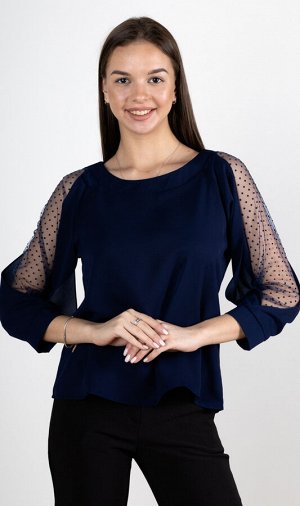 Блузка женская с сеткой 253018, размер 48,50,52,54