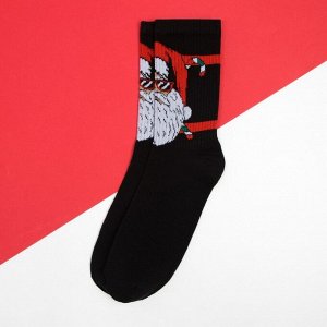 Носки новогодние мужские KAFTAN "Santa" размер 41-44 (27-29 см), цвет чёрный
