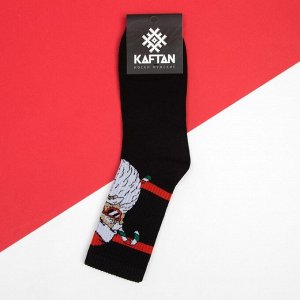 Носки новогодние мужские KAFTAN "Santa" размер 41-44 (27-29 см), цвет чёрный