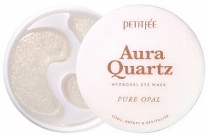 PETITFEE AURA QUARTZ HYDROGEL EYE MASK PURE OPAL ГИДРОГЕЛЕВЫЕ ПАТЧИ ДЛЯ ГЛАЗ С ПРОТЕИНАМИ ЖЕМЧУГА И ПУДРОЙ ОПАЛА