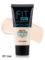 Maccallure Тональный крем для лица Fit Me, матирующий, скрывающий поры,45мл
