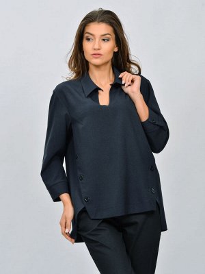 1-17-024-24 блузка "Миранда" иссиня-черный