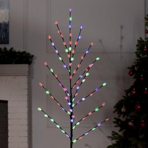 Светодиодный куст «Снежинки» 1.5 м, 84 LED, мигание, 220 В, свечение мульти (RG/RB)