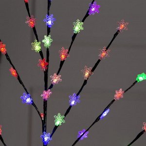 Светодиодный куст «Снежинки» 1.5 м, 84 LED, мигание, 220 В, свечение мульти (RG/RB)