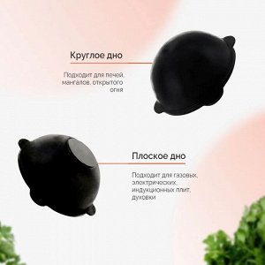Potti Узбекский чугунный казан 8 литров (плоское дно) с крышкой г. Наманган