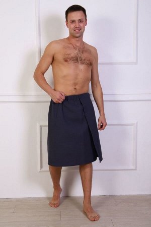 Полотенце для бани и сауны вафельное мужское  на липучке